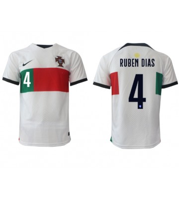 Portugal Ruben Dias #4 Bortatröja VM 2022 Korta ärmar